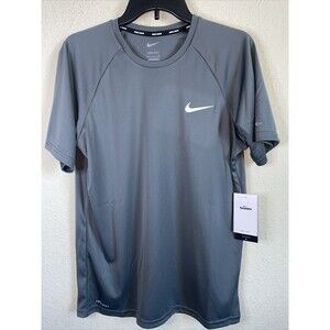 Nike Swim Shirt UPF40 Men Hydroguard Activewear Dri Fit S Gray rash guard